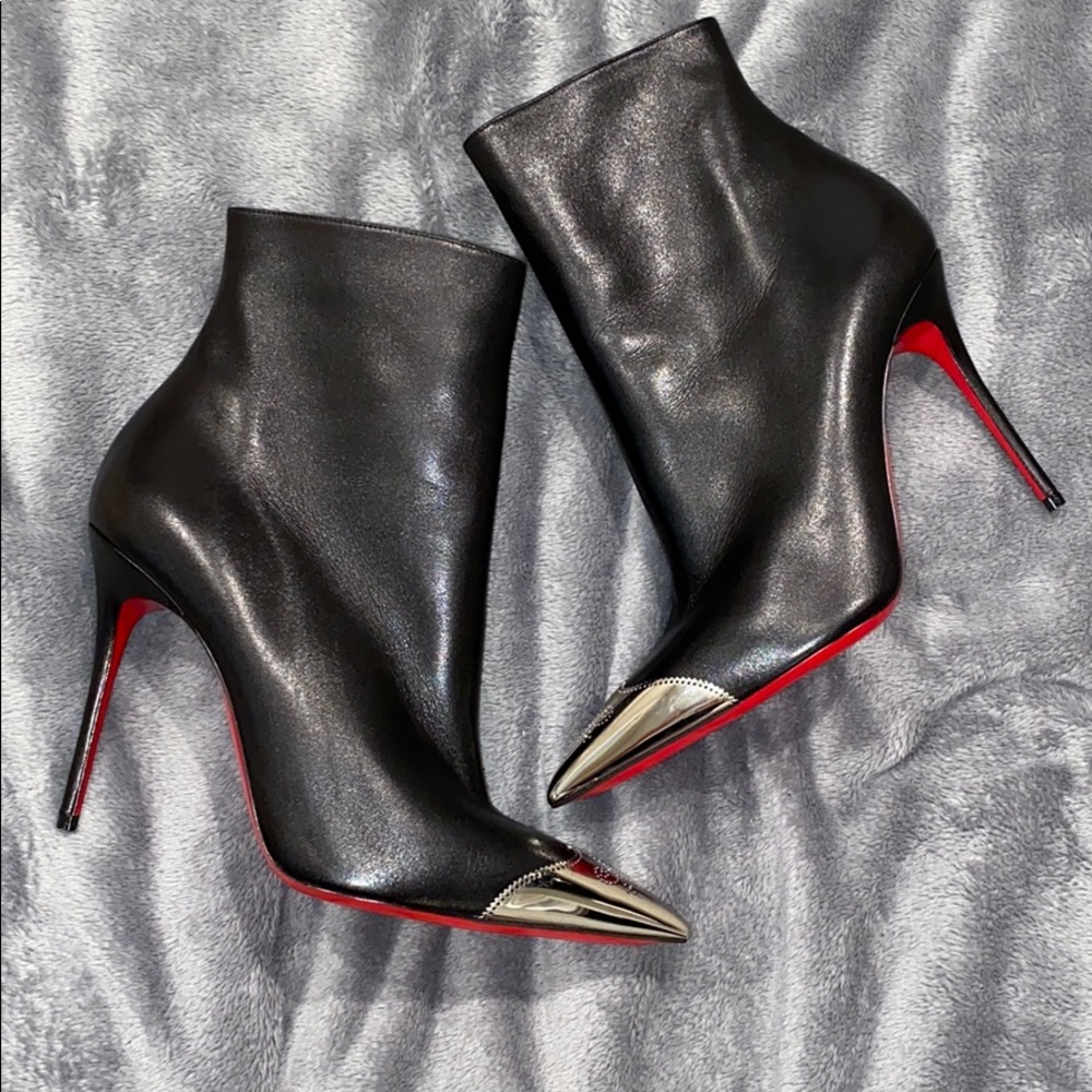 Christian Louboutin Black leather ankle boots